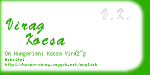 virag kocsa business card